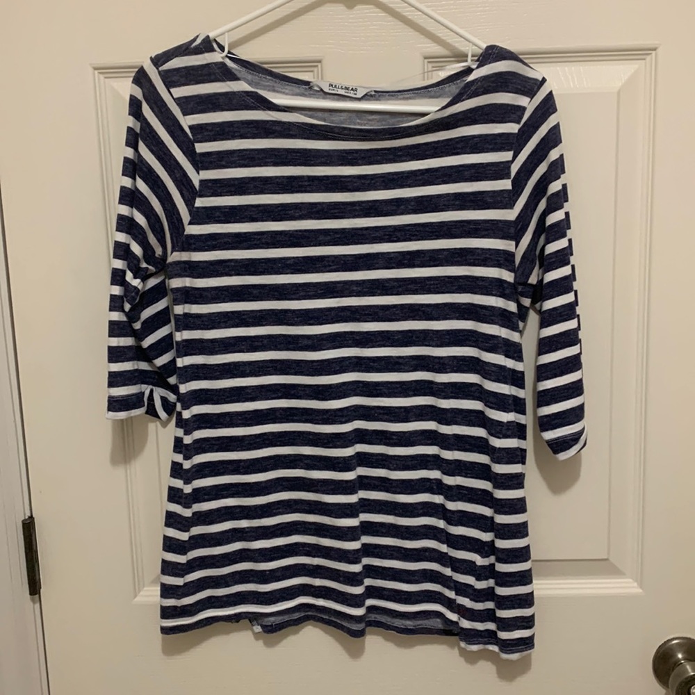 Pull and Bear Striped Nautical Shirt